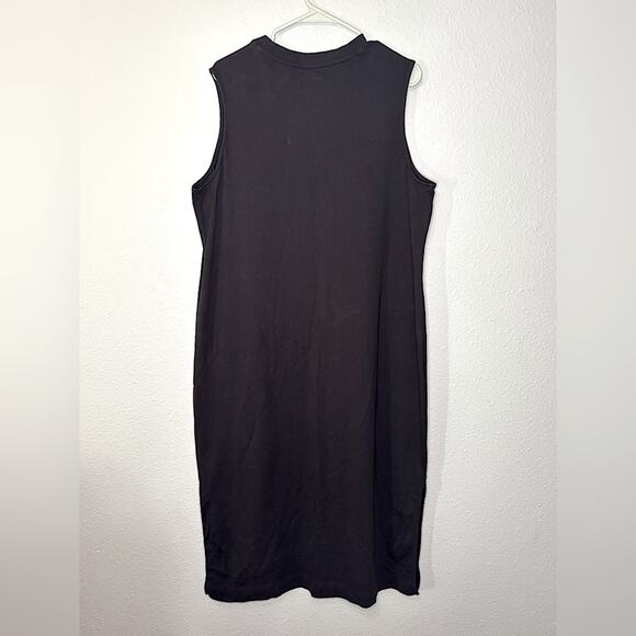 Everlane Weekend Tank Midi Maxi Dress Black Tee Shirt Crew Neck XL - Picture 2 of 6